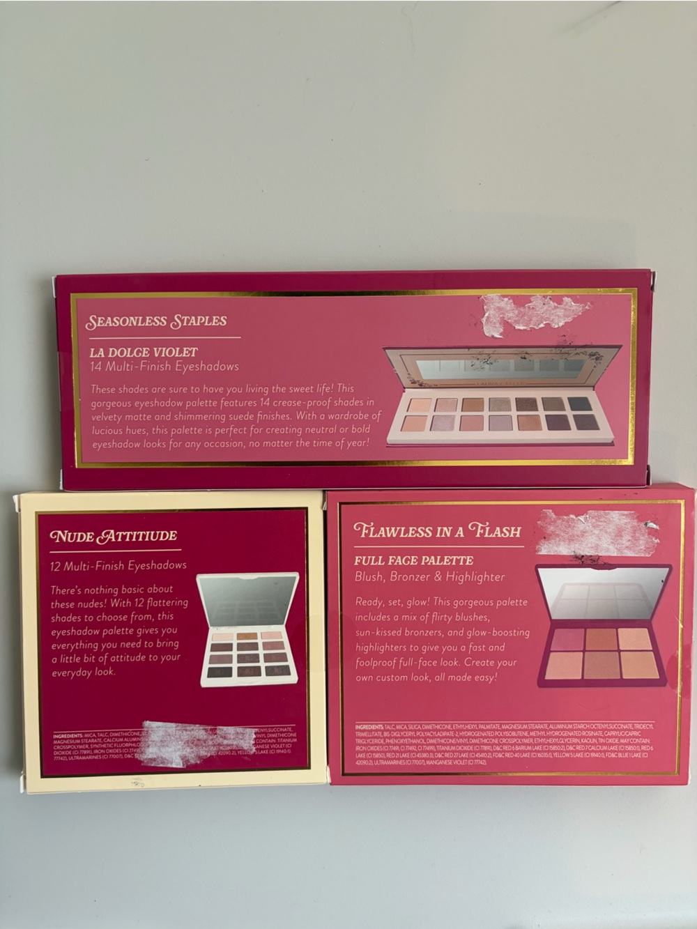 Laura Geller 3 Palette Set- Eyeshadow and Blush with bronzer and highlight - Picture 2 of 3